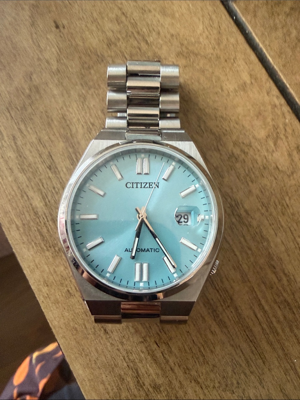 Citizen Men's Stainless Steel Watch with Light Blue Dial